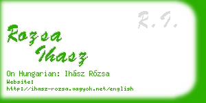 rozsa ihasz business card